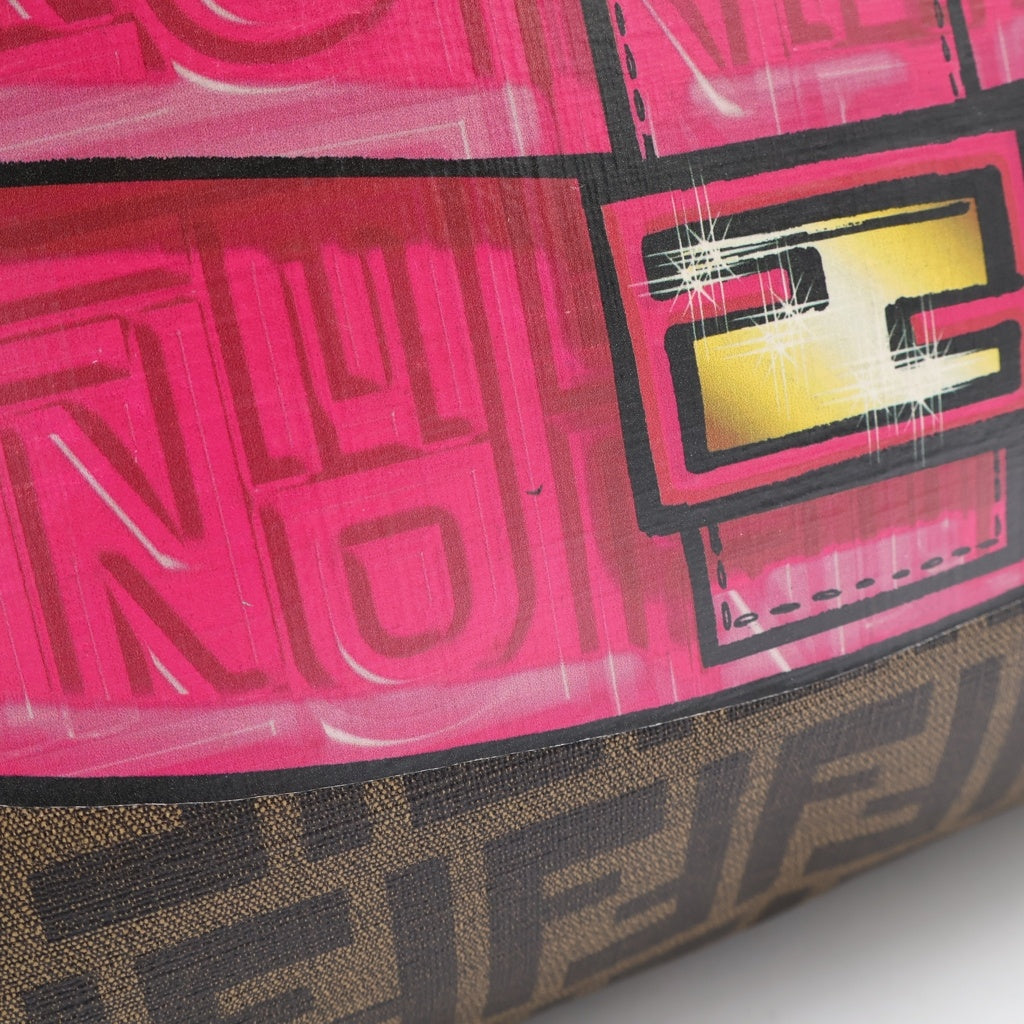 FENDI(フェンディ) ズッカ トートバッグ ハンドバッグ ブラウン×ピンク PVC 8BH185-CFN レディース