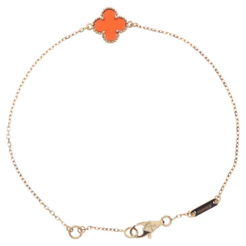 Van Cleef & Arpels(ヴァンクリーフアンドアーペル) スウィートアルハンブラ カーネリアン ブレスレット ピンクゴールド×レッド Au750PG VCARN59K00 レディース