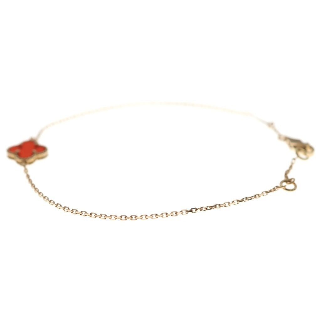 Van Cleef & Arpels(ヴァンクリーフアンドアーペル) スウィートアルハンブラ カーネリアン ブレスレット ピンクゴールド×レッド Au750PG VCARN59K00 レディース