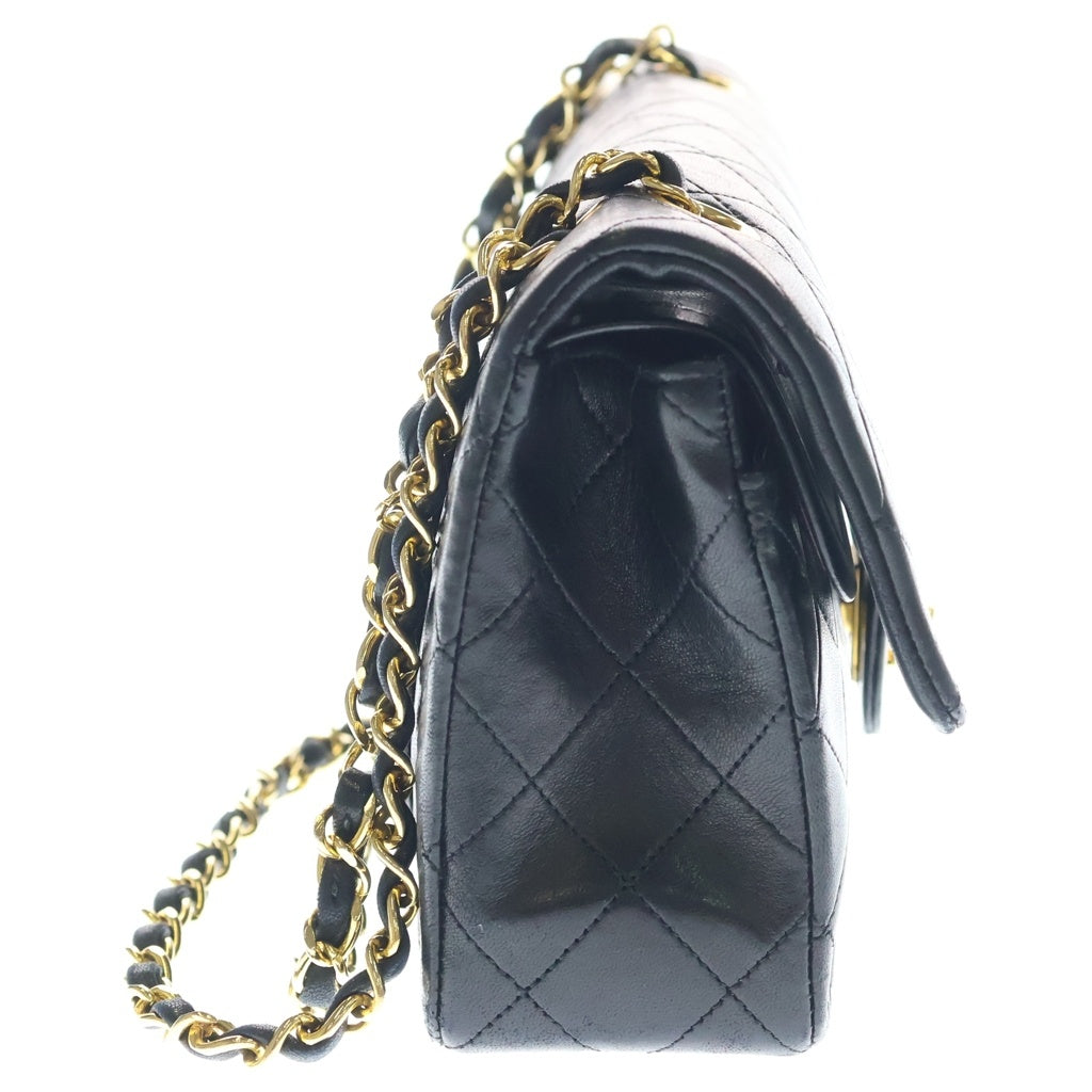 CHANEL(シャネル) マトラッセ23 Wフラップ Wチェーンショルダーバッグ ブラック ラムスキン ゴールド金具 A01113 14番台 レディース