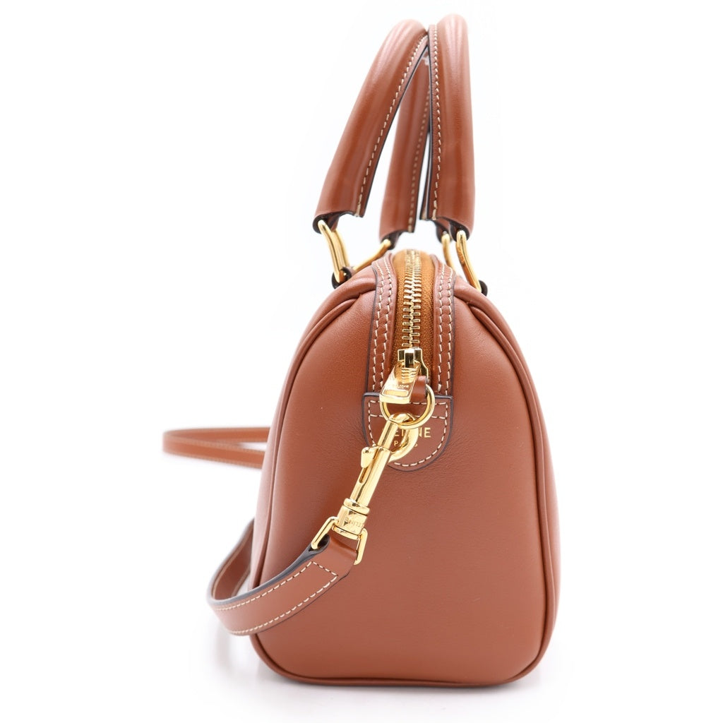 CELINE(セリーヌ) キュイル トリオンフ スモールボストン ショルダーバッグ レザー ブラウン 113773DU3.04LU レディース