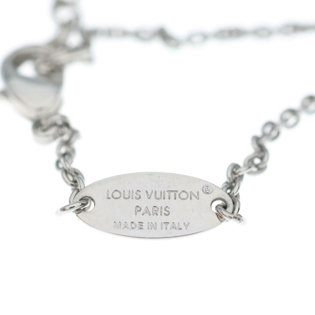 LOUIS VUITTON(ルイヴィトン) LV・アイコニック ロゴラインストーンネックレス ペンダント チェーン シルバー GP M02751 レディース