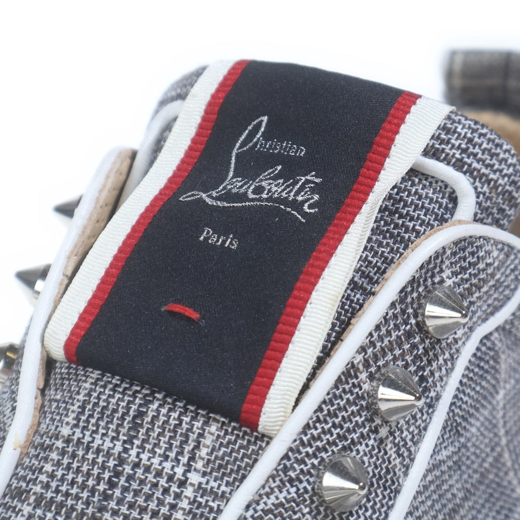 CHRISTIAN LOUBOUTIN(クリスチャンルブタン) スタッズ ローカットスニーカー スリッポン グレンチェック #41