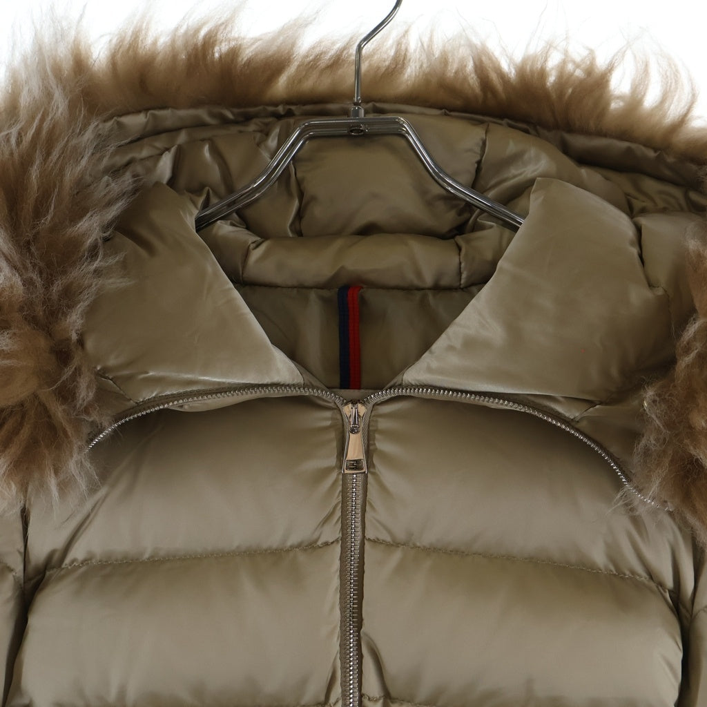 MONCLER(モンクレール) 24AW CUPIDONE GIUBBOTTO キュピドン ファー付き ジップアップ ナイロン ショート ダウンジャケット ベージュ #1 J20931A00177 レディース