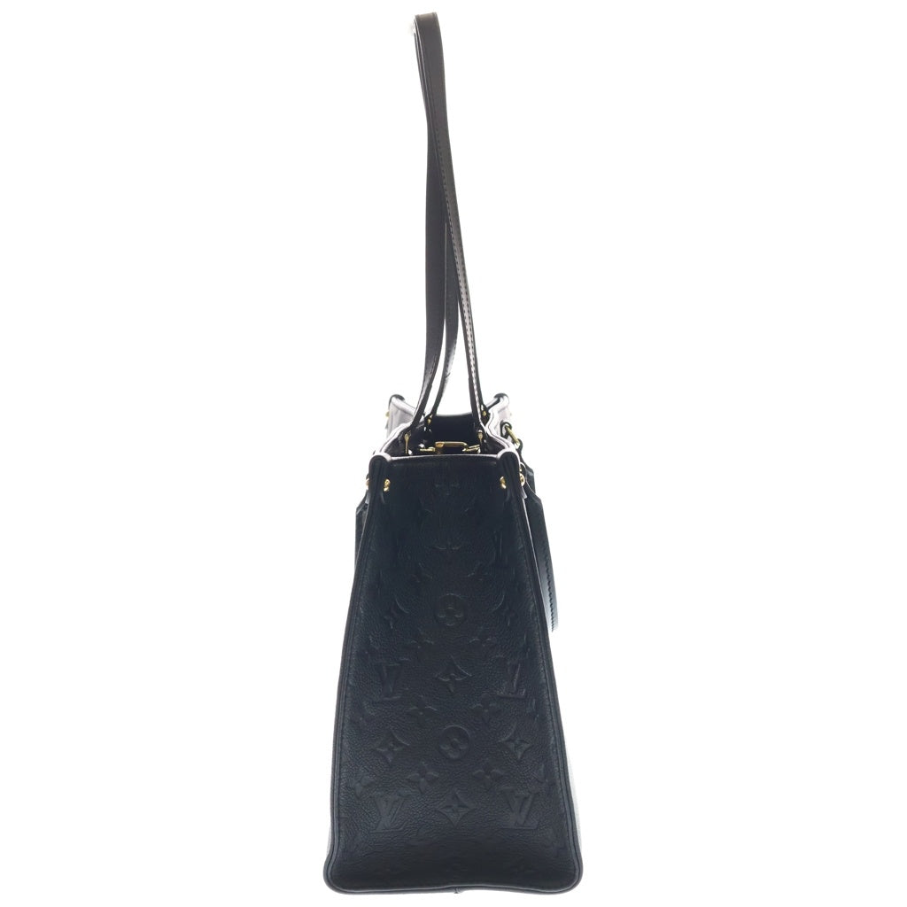 LOUIS VUITTON(ルイヴィトン) オンザゴーMM モノグラム アンプラント レザー 2WAY ハンド ショルダー トートバッグ ブラック M45595 レディース