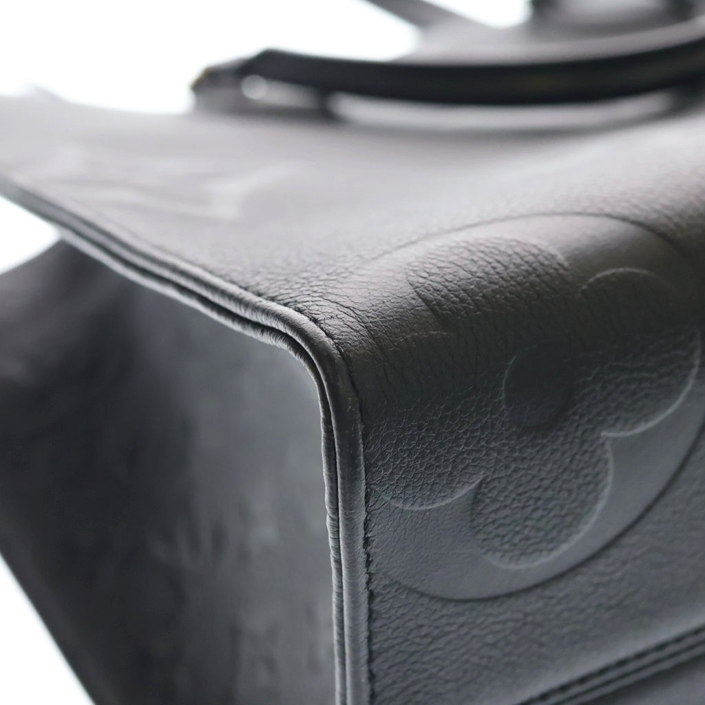 LOUIS VUITTON(ルイヴィトン) オンザゴーMM モノグラム アンプラント レザー 2WAY ハンド ショルダー トートバッグ ブラック M45595 レディース