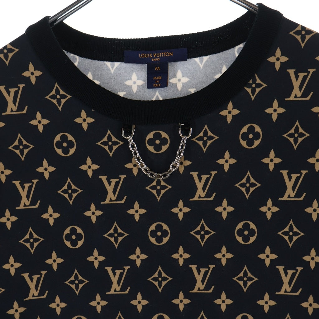 LOUIS VUITTON(ルイヴィトン) 21AW モノグラム チェーン 半袖Tシャツ レディース ネイビー #M RW212W GR5 FLTS25