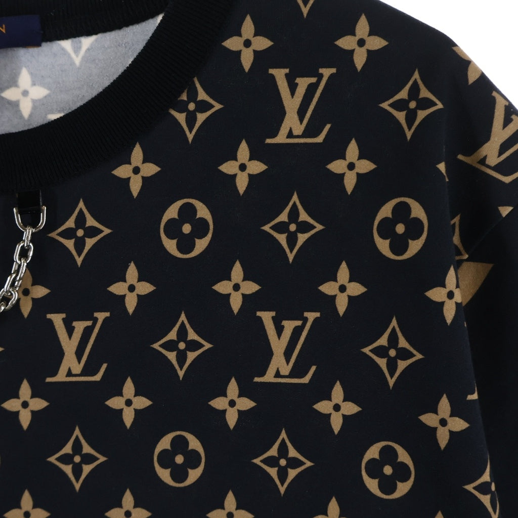 LOUIS VUITTON(ルイヴィトン) 21AW モノグラム チェーン 半袖Tシャツ レディース ネイビー #M RW212W GR5 FLTS25
