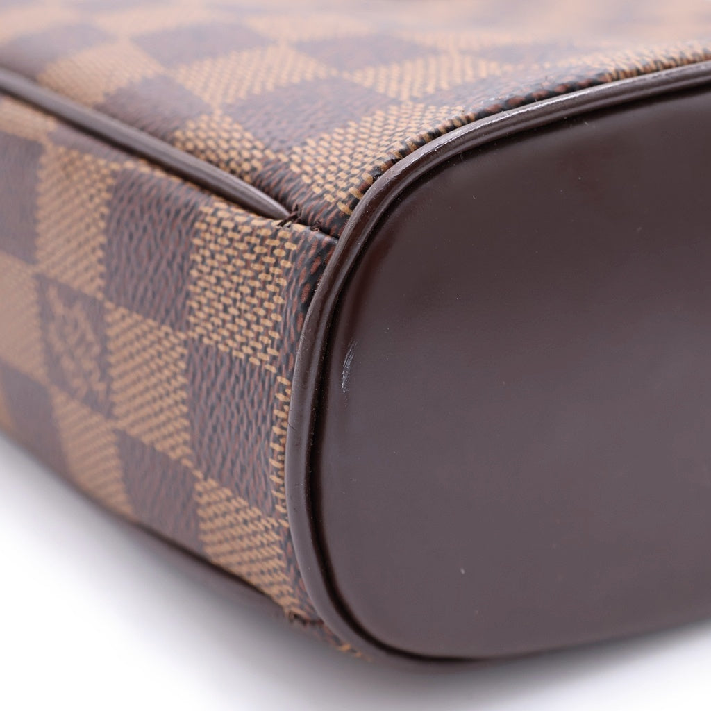 LOUIS VUITTON(ルイヴィトン) ダミエ イパネマPM ショルダーバッグ ブラウン レザー×PVC ゴールド金具 レディース