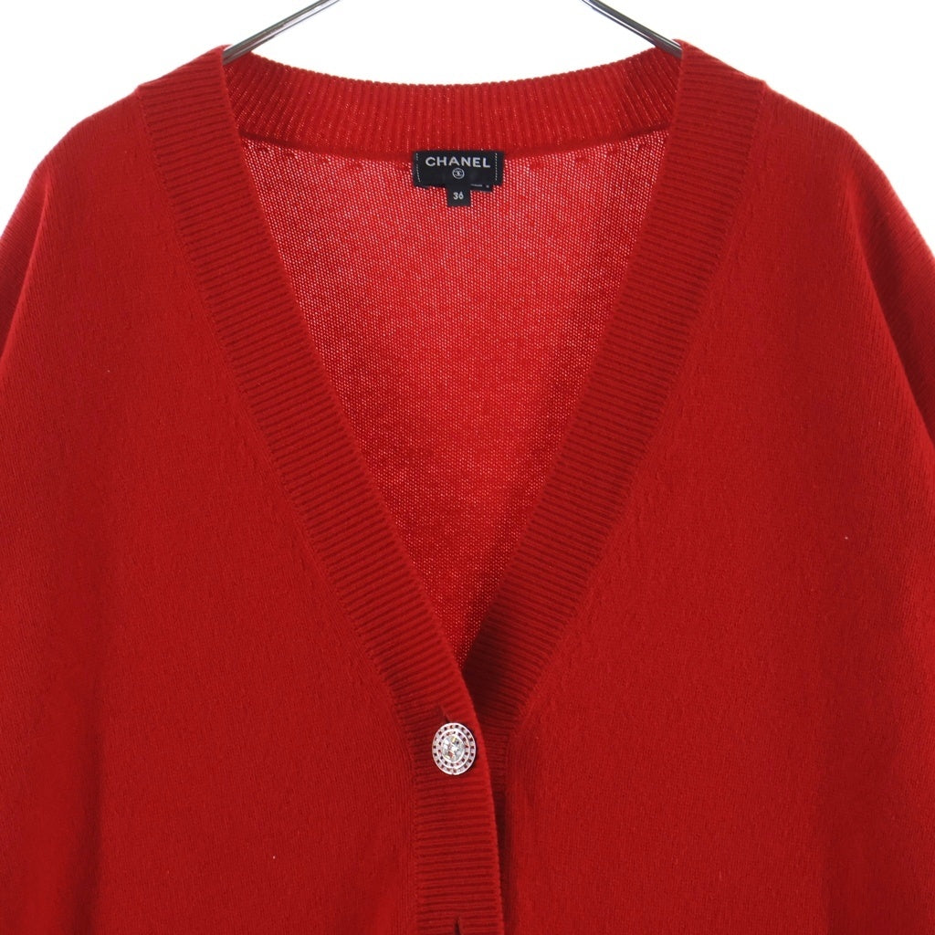 CHANEL(シャネル) カシミヤニットカーディガン ココビジューボタン レッド #36 P74231 レディース
