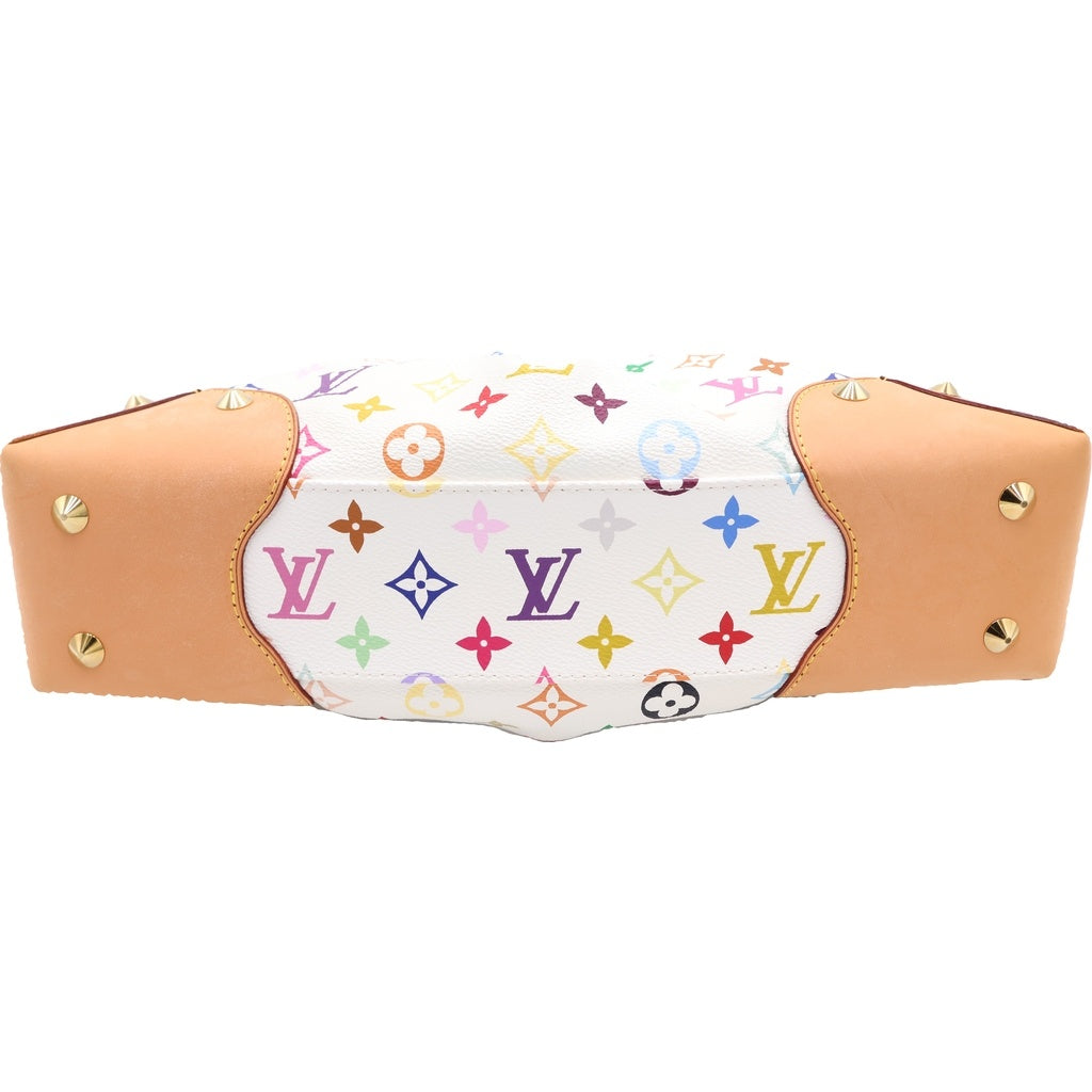 LOUIS VUITTON(ルイヴィトン) モノグラムマルチカラー ジュディMM PVC レザー 2WAY ハンド チェーンショルダーバッグ ゴールド金具 ホワイト/マルチ M40255 レディース
