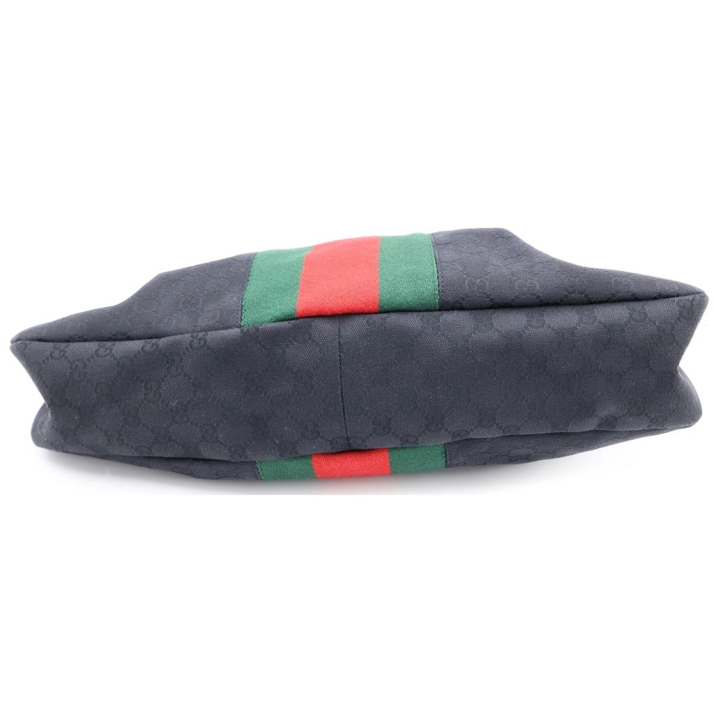 GUCCI(グッチ) GGキャンバス ウェブライン メタル バンブー トートバッグ ブラック 128989 レディース