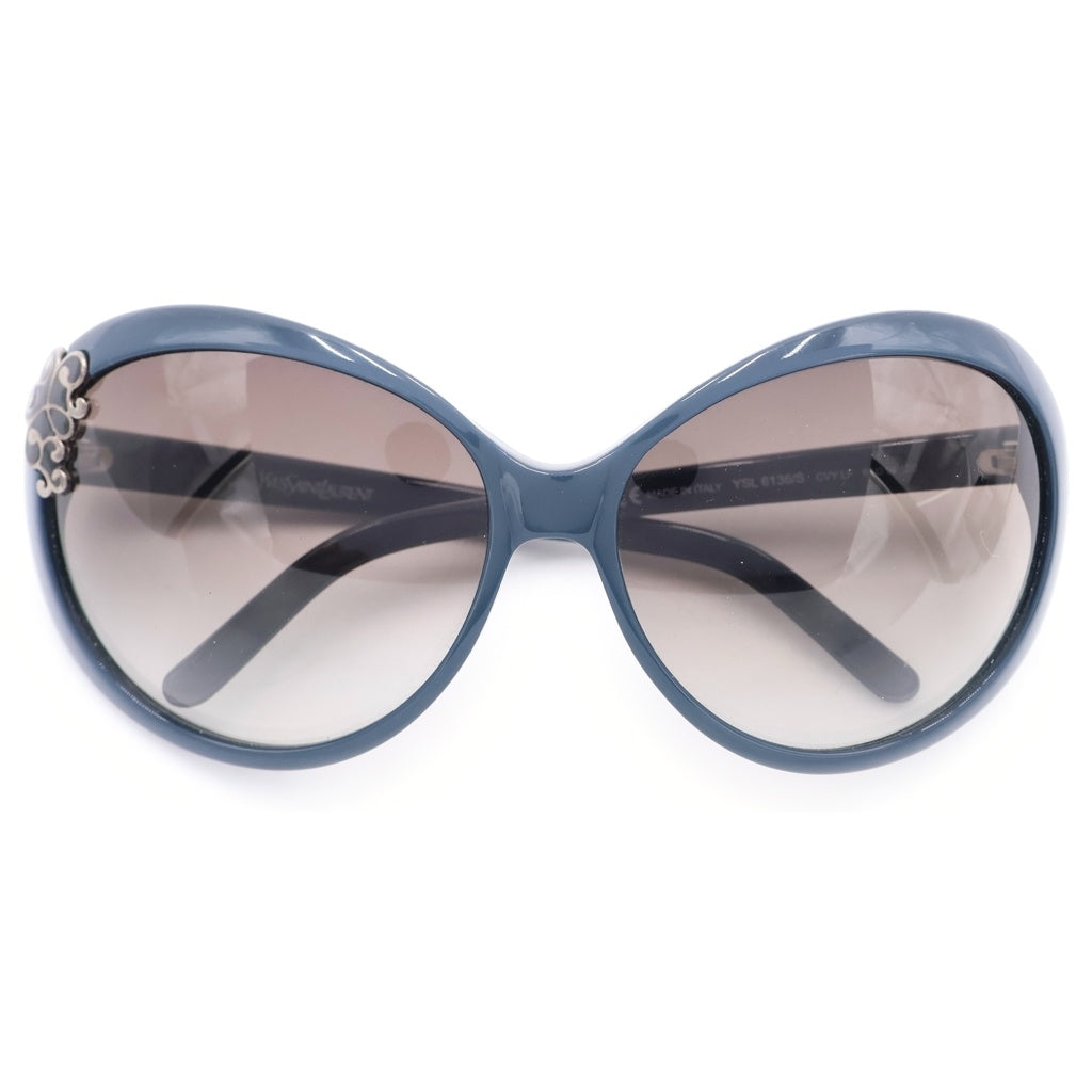 SAINT LAURENT PARIS(サンローランパリ) オーバルフレーム カラーレンズ サングラス メガネ 眼鏡 アイウェア ネイビー YSL6136/S レディース