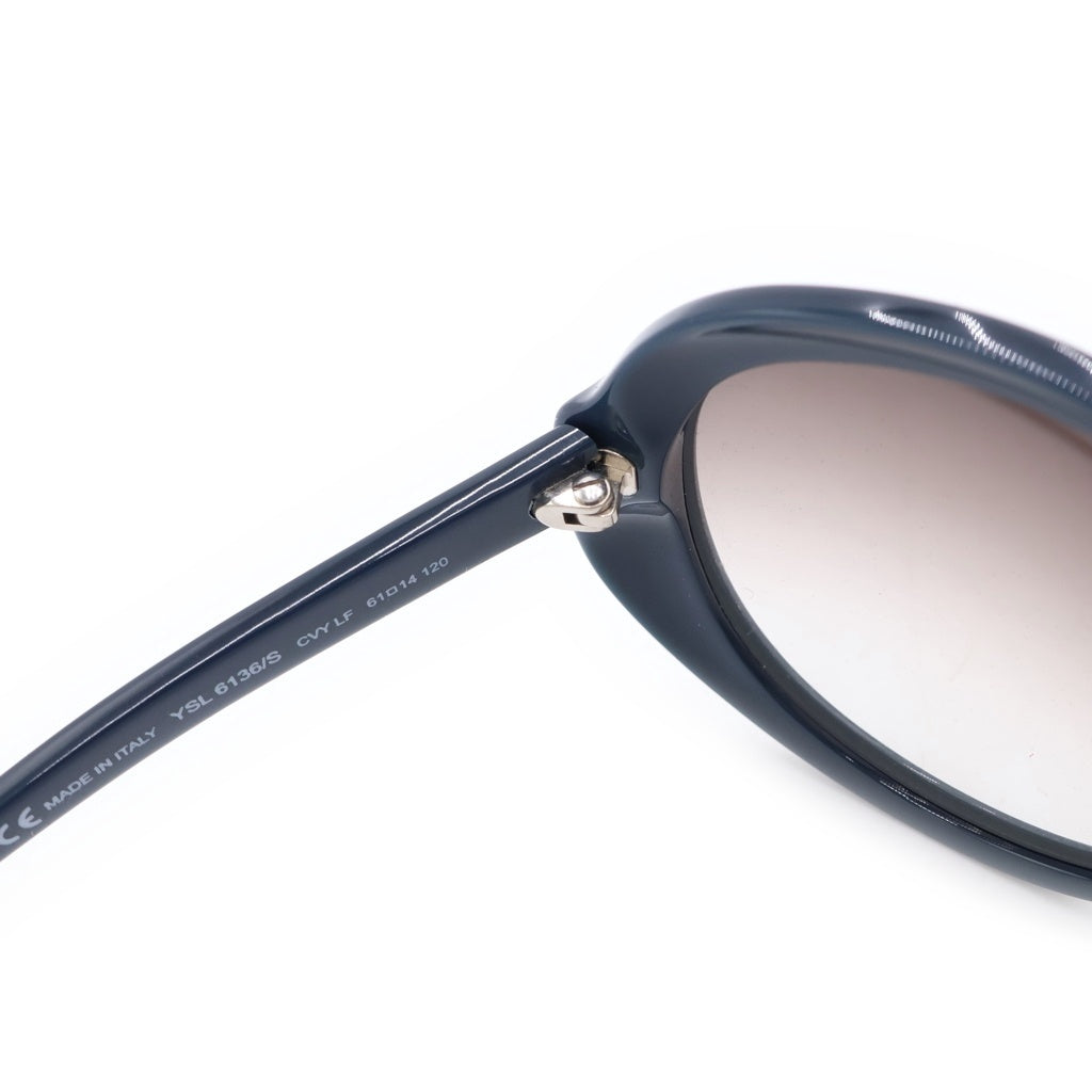 SAINT LAURENT PARIS(サンローランパリ) オーバルフレーム カラーレンズ サングラス メガネ 眼鏡 アイウェア ネイビー YSL6136/S レディース