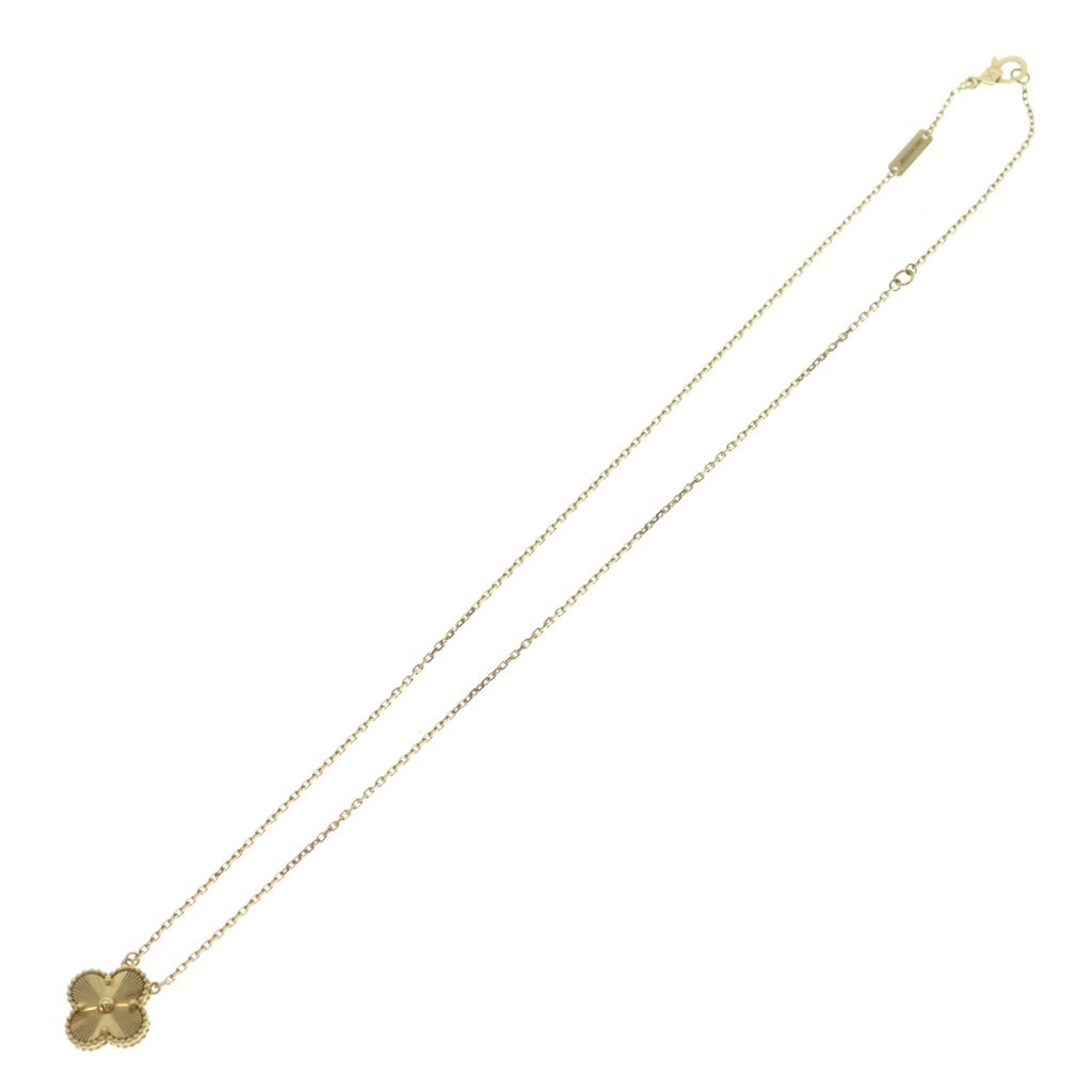 Van Cleef & Arpels(ヴァンクリーフアンドアーペル) ヴィンテージアルハンブラ ネックレス ペンダント ギョーシェ K18イエローゴールド ゴールド VCARP4KL00 レディース