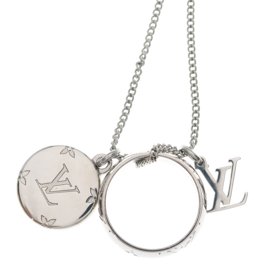 LOUIS VUITTON(ルイヴィトン) モノグラム リングネックレス ペンダント チェーン シルバー GP M62485
