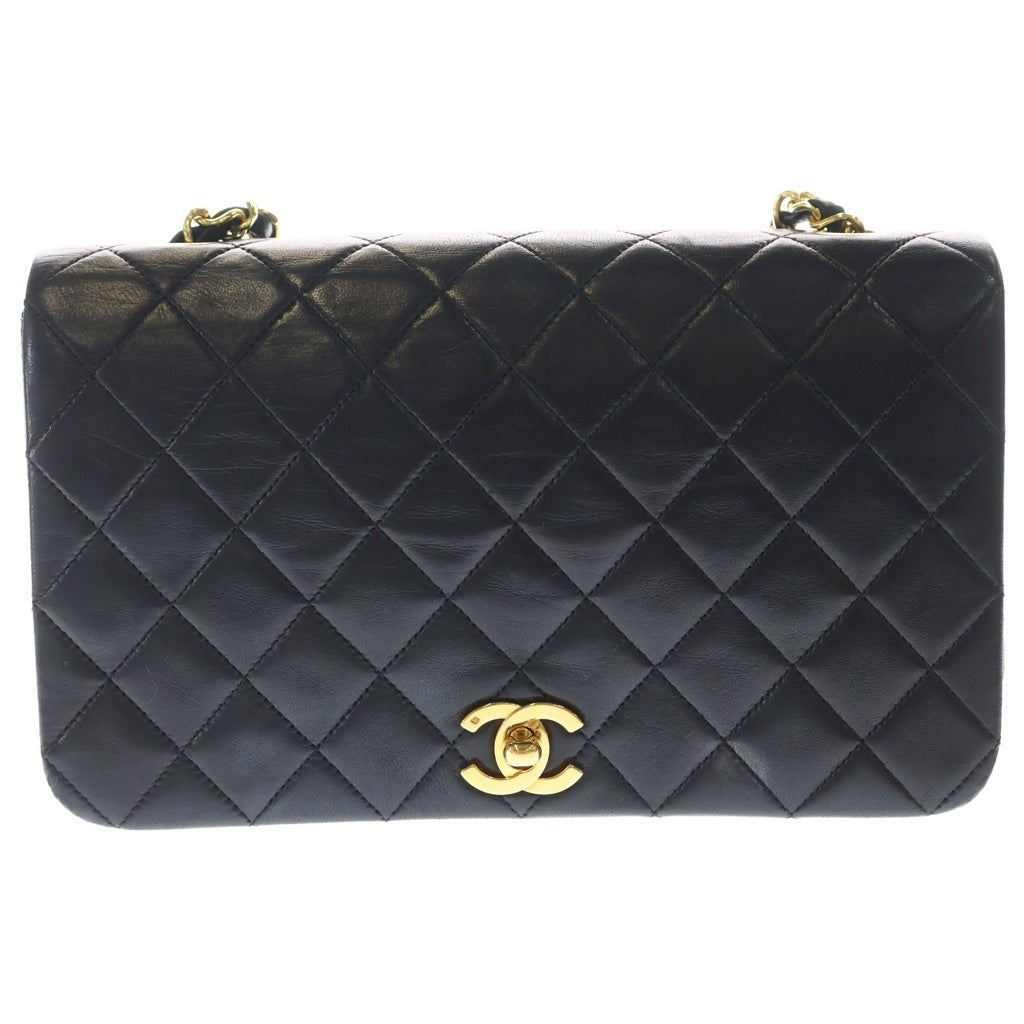CHANEL(シャネル) マトラッセ23 フルフラップ ラムスキン レザー Sチェーン ショルダーバッグ ゴールド金具 ブラック A03568 1番台 レディース