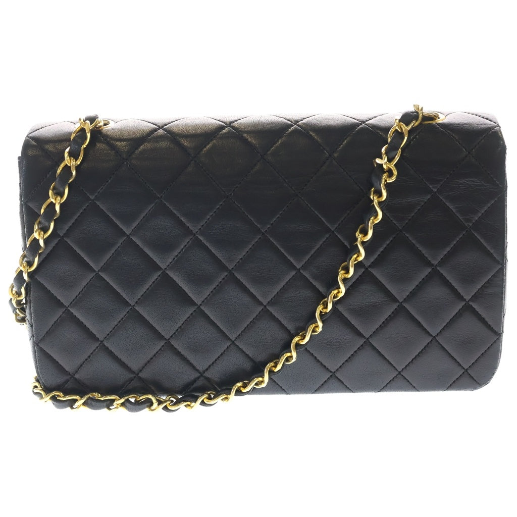 CHANEL(シャネル) マトラッセ23 フルフラップ ラムスキン レザー Sチェーン ショルダーバッグ ゴールド金具 ブラック A03568 1番台 レディース