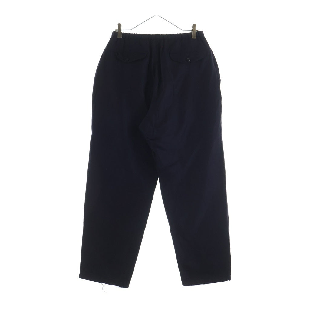 COMOLI(コモリ) ウール×シルク ドローストリングパンツ ボトムス #2 ネイビー U03-03002