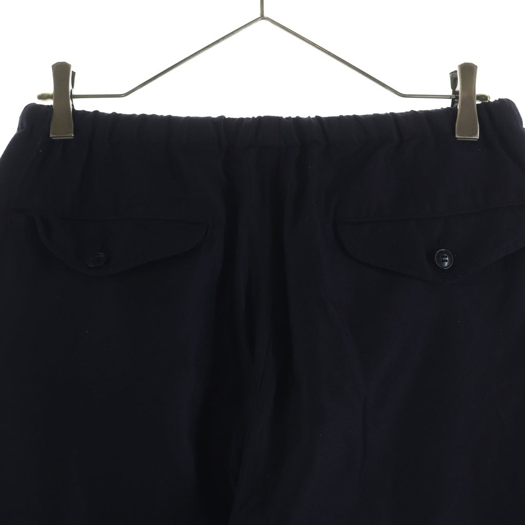 COMOLI(コモリ) ウール×シルク ドローストリングパンツ ボトムス #2 ネイビー U03-03002