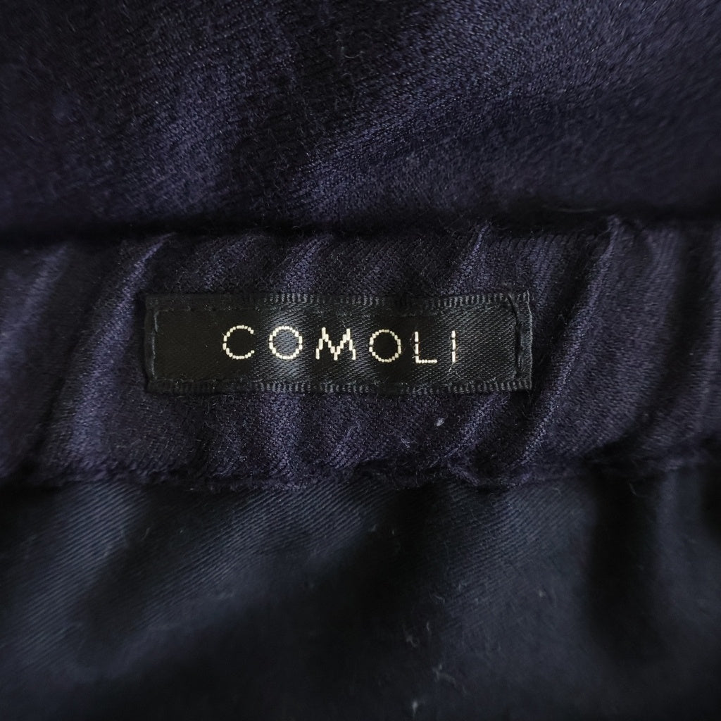 COMOLI(コモリ) ウール×シルク ドローストリングパンツ ボトムス #2 ネイビー U03-03002