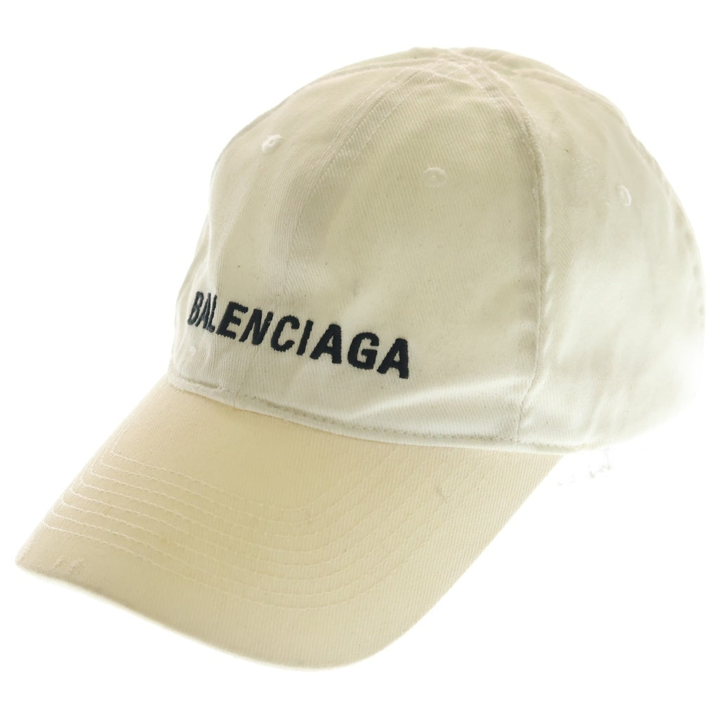 BALENCIAGA(バレンシアガ) グローインザダーク ロゴ コットン ベースボールキャップ 帽子 #L ホワイト 656463