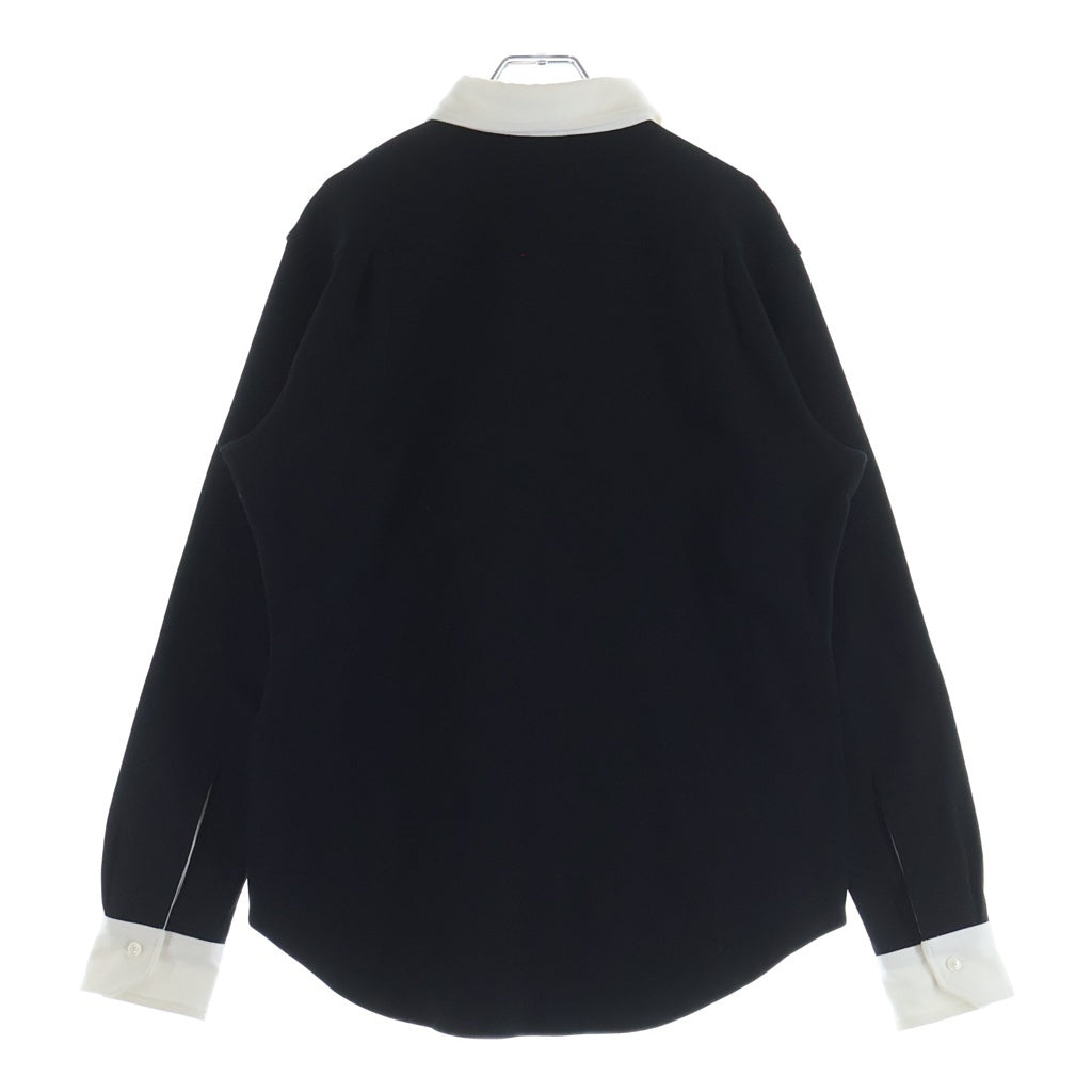 CELINE(セリーヌ) トリオンフ リブ編み コットン ジャージー ポロシャツ #XS ブラック RX0D30Z65 38AW
