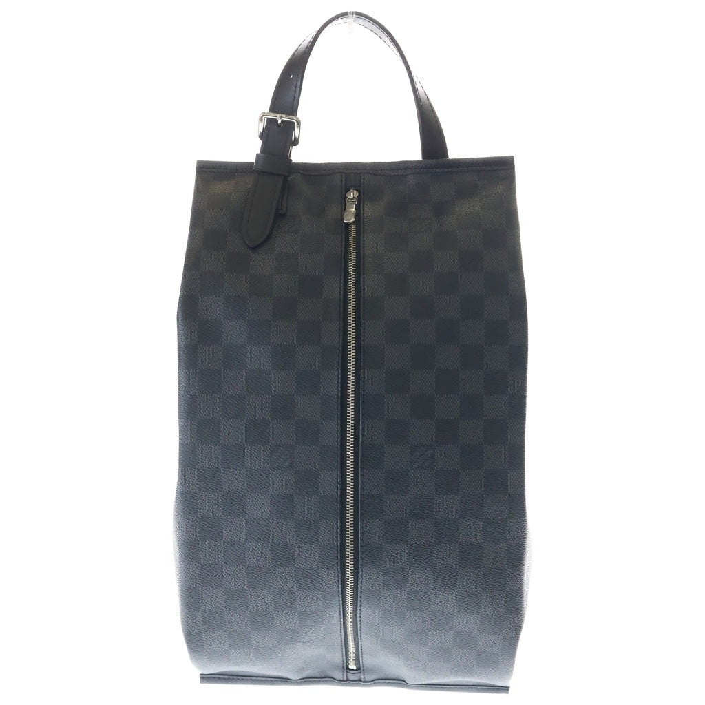 LOUIS VUITTON(ルイヴィトン) ダミエ グラフィット ウッス ア スーリエ PVC レザー シューズケース ブラック N40210
