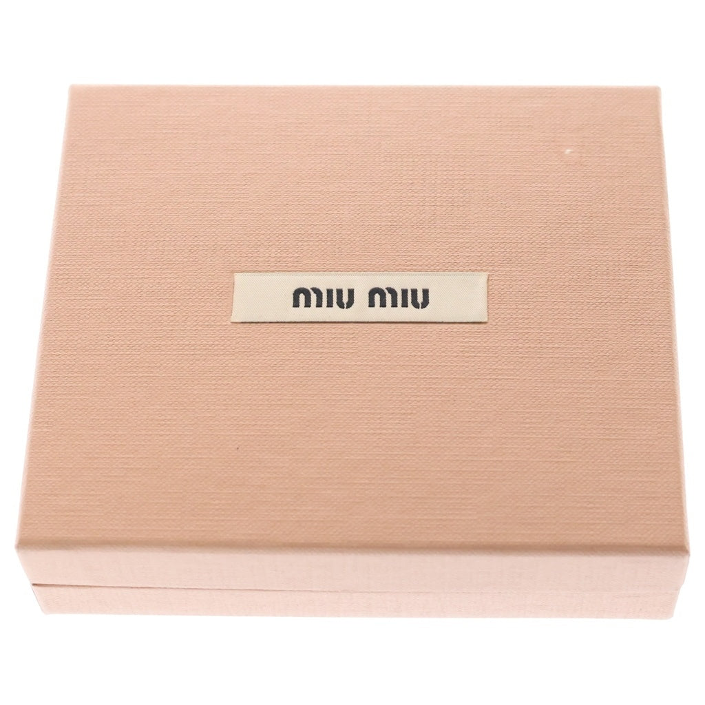 miumiu(ミュウミュウ) マテラッセ レザー ゴールド金具 二つ折り財布 コンパクトウォレット アラバスターピンク 5MV204 レディース
