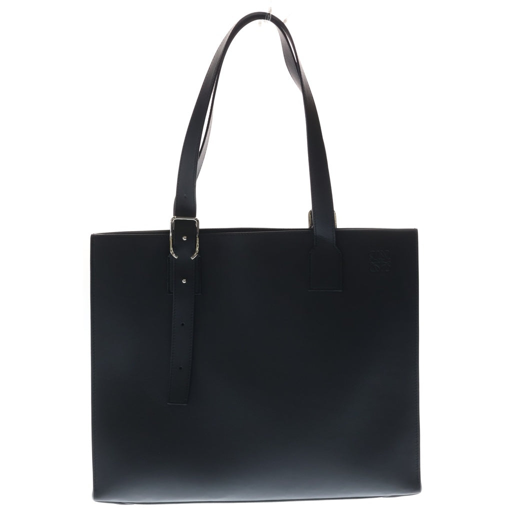 LOEWE(ロエベ) アナグラム バックルホリゾンタル トート ショルダーバッグ レザー シルバー金具 ブラック B692K96X06 レディース