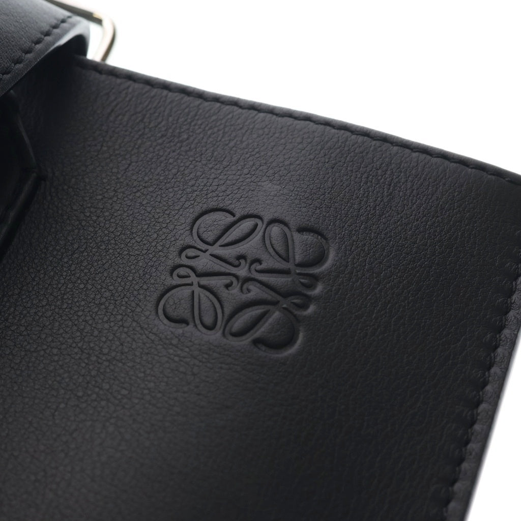LOEWE(ロエベ) アナグラム バックルホリゾンタル トート ショルダーバッグ レザー シルバー金具 ブラック B692K96X06 レディース