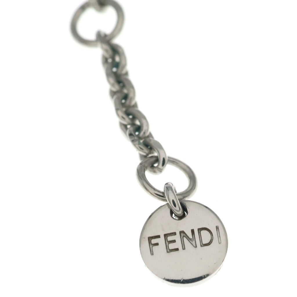 FENDI(フェンディ) FFロゴ ネックレス ペンダント チェーン ブラック×シルバー GP レディース