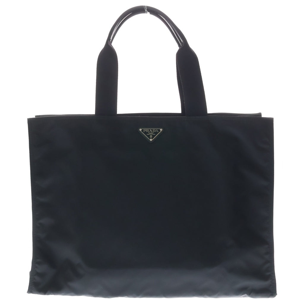 PRADA(プラダ) トートバッグ ハンドバッグ テスート ブラック ナイロン×レザー VA1001 シルバー金具 レディース
