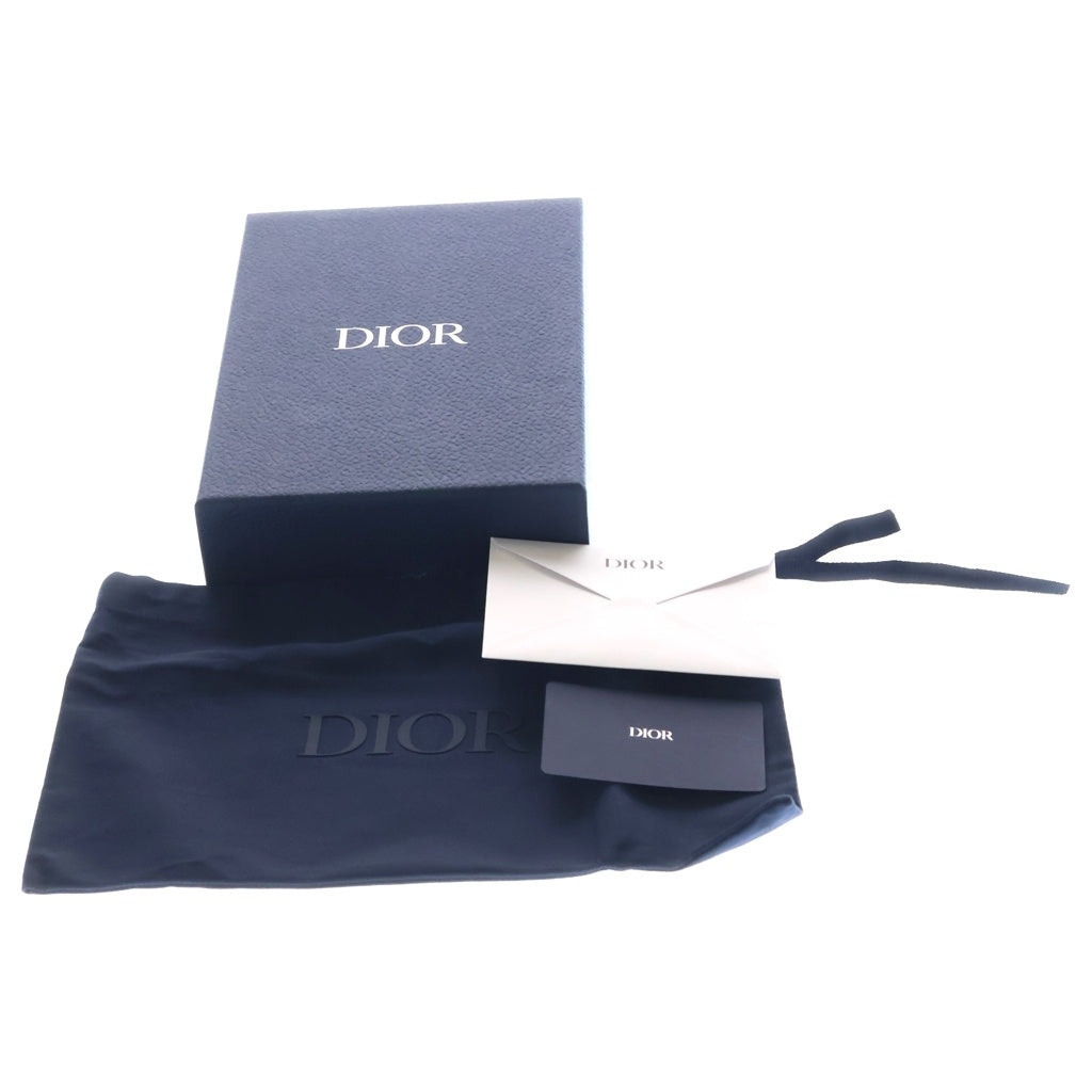 Christian Dior(クリスチャンディオール) CD ICON ロングジップウォレット 長財布 カードケース ブラック カーフスキン 2ESBC252CDI シルバー金具 レディース
