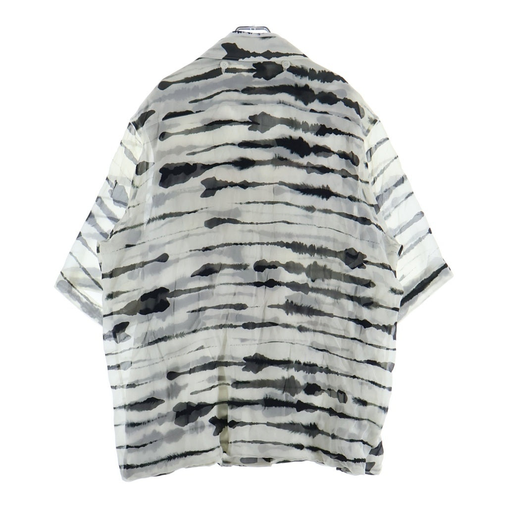 BURBERRY(バーバリー) 20SS Ink Stripe Short Sleeve Layered Shirt レイヤード 半袖シャツ シルク シースルー ブラック/ホワイト 4563035 レディース