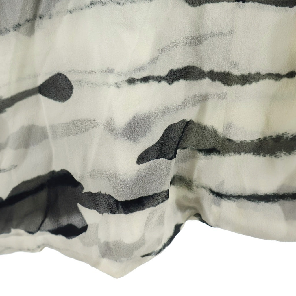 BURBERRY(バーバリー) 20SS Ink Stripe Short Sleeve Layered Shirt レイヤード 半袖シャツ シルク シースルー ブラック/ホワイト 4563035 レディース