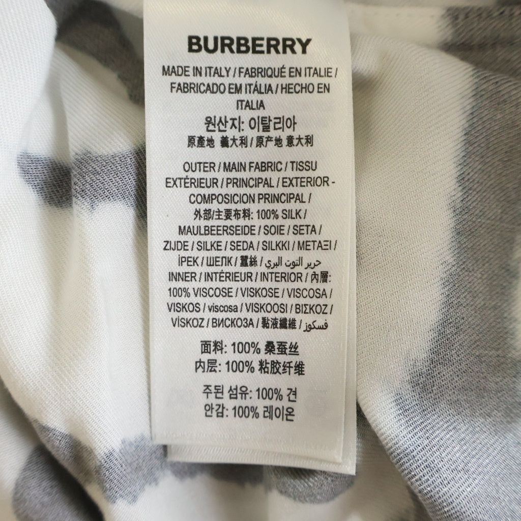 BURBERRY(バーバリー) 20SS Ink Stripe Short Sleeve Layered Shirt レイヤード 半袖シャツ シルク シースルー ブラック/ホワイト 4563035 レディース