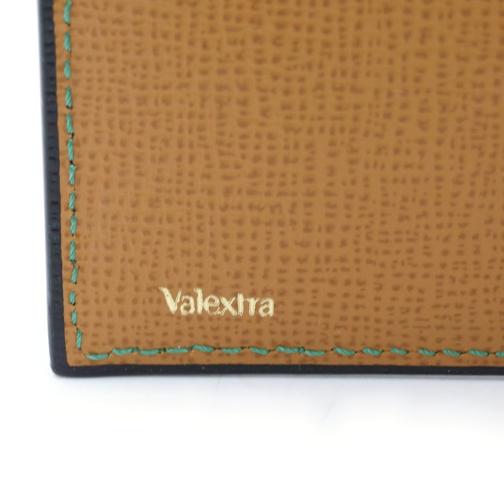 Valextra(ヴァレクストラ) Wallet 4Cc With Coin Holder レザーウォレット 二つ折り財布 コインケース Vカット ブラウン SGNL0023044