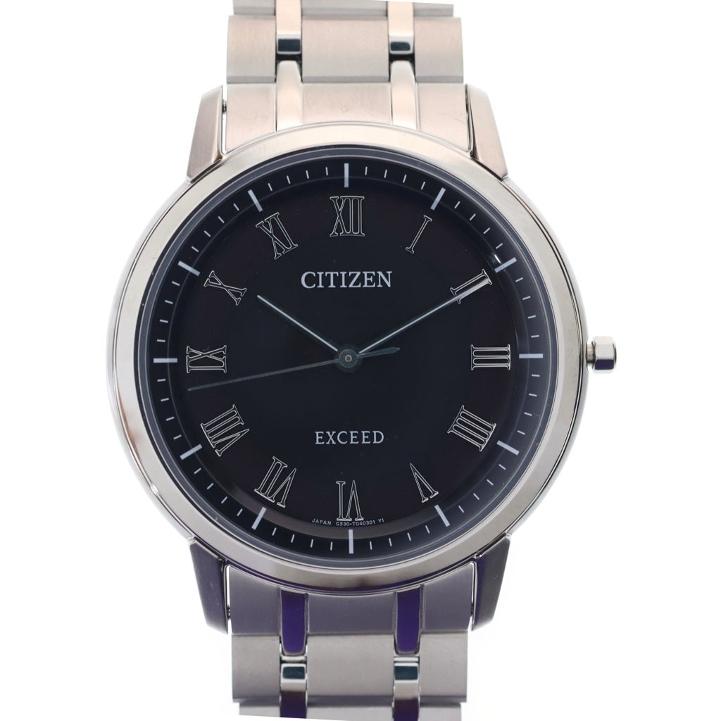 CITIZEN(シチズン) EXCEED エクシード エコドライブ 腕時計 黒文字盤 ソーラー シルバー AR4000-63E