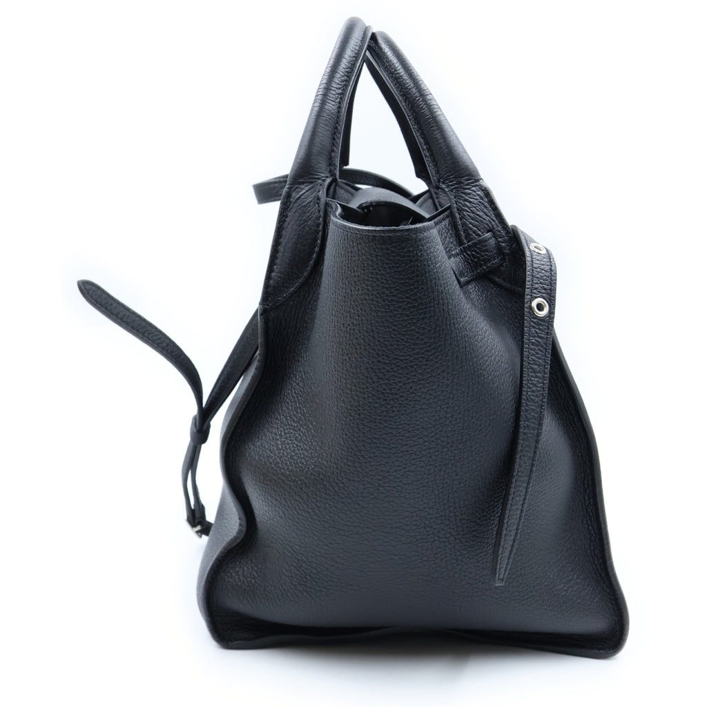 CELINE(セリーヌ) ビッグバッグ スモール レザー 2WAY ハンド ショルダー トートバッグ シルバー金具 ブラック 183313A4U レディース