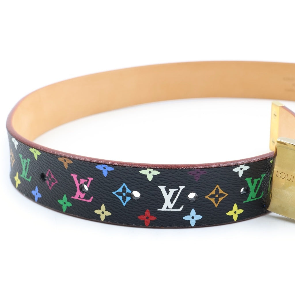 LOUIS VUITTON(ルイヴィトン) モノグラム・マルチカラー サンチュール キャレ ベルト ブラック PVC×レザー M9271 レディース