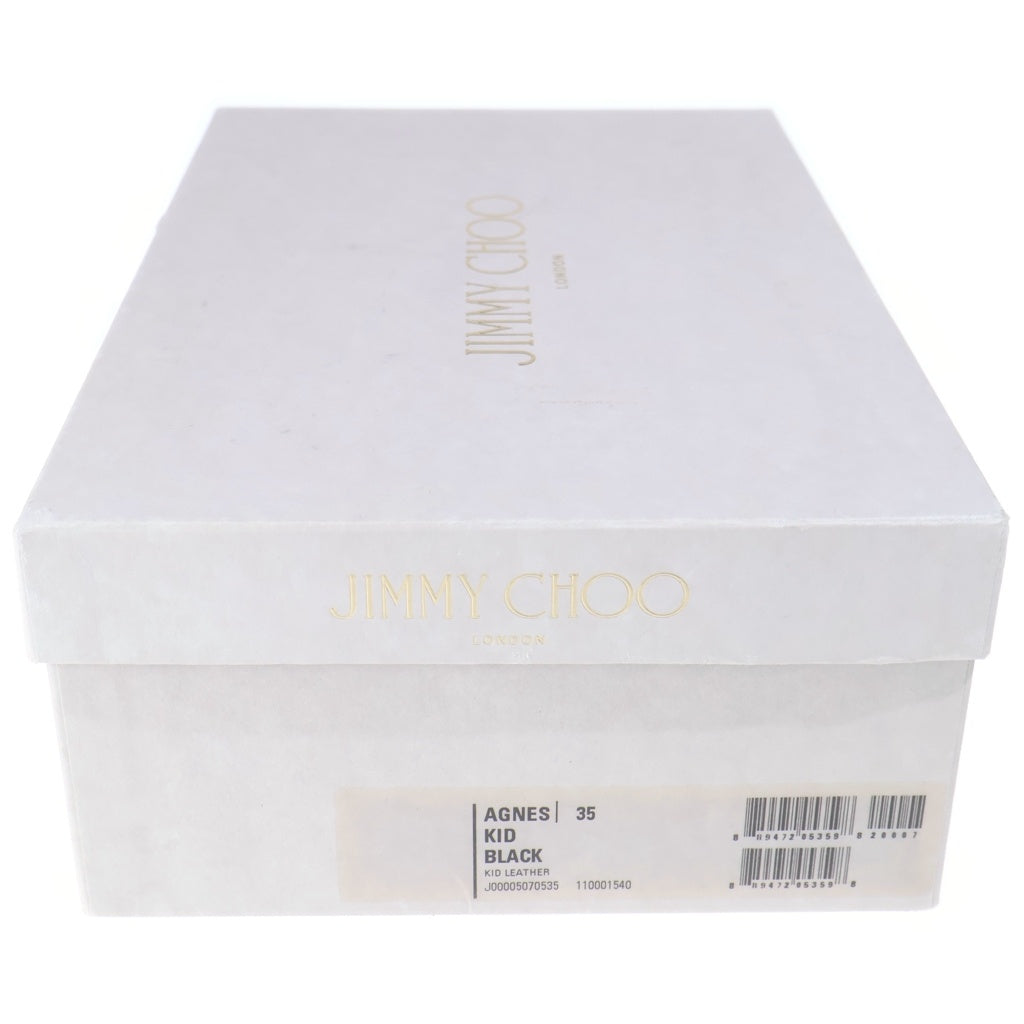 JIMMY CHOO(ジミーチュウ) AGNES アグネス レザー ポインテッドトゥ パンプス ピンヒール ハイヒール シューズ #35 ブラック レディース