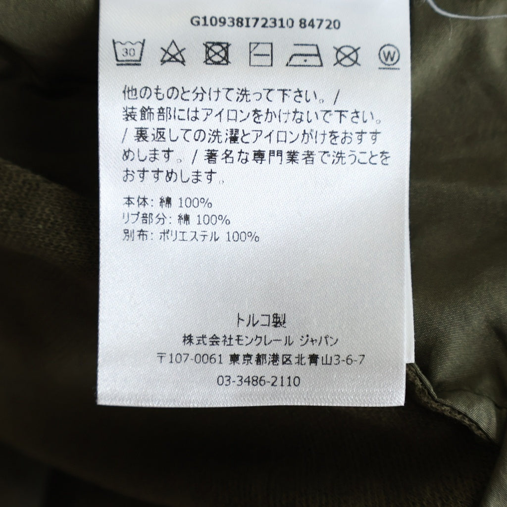 MONCLER(モンクレール) ABITO アビト ロゴ刺繍 コットン 半袖切替 ワンピース カーキ #M G10938I72310 レディース