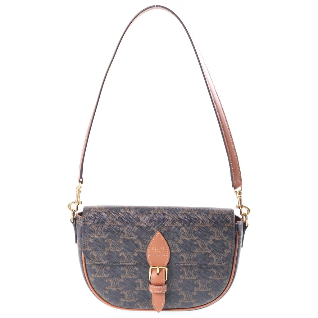 CELINE(セリーヌ) トリオンフ フォルコショルダーバッグ ハンドバッグ 2WAY ブラウン PVC×レザー 122652GTL.04LU レディース