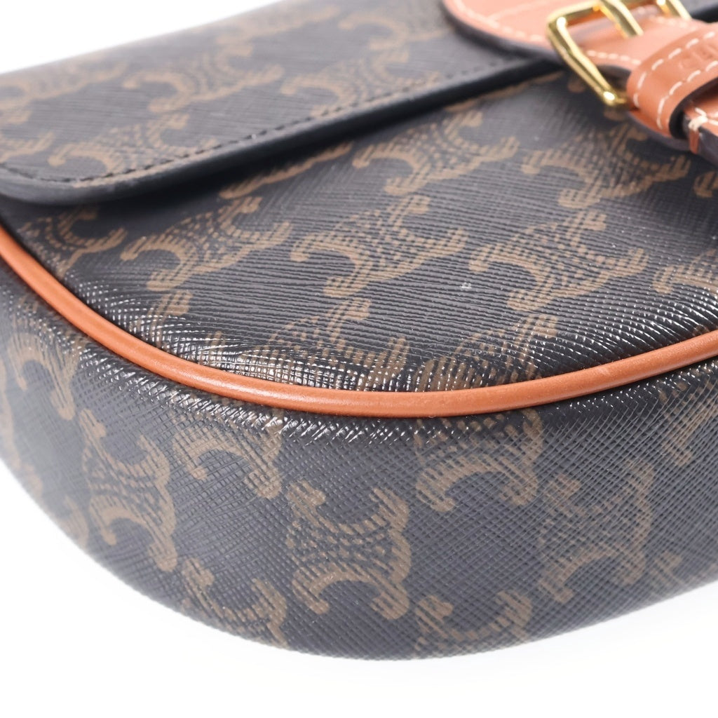 CELINE(セリーヌ) トリオンフ フォルコショルダーバッグ ハンドバッグ 2WAY ブラウン PVC×レザー 122652GTL.04LU レディース
