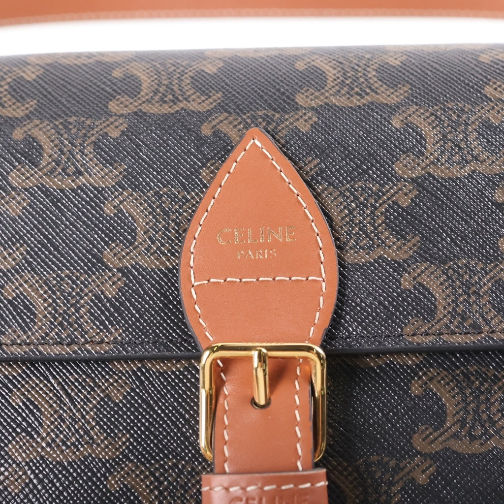 CELINE(セリーヌ) トリオンフ フォルコショルダーバッグ ハンドバッグ 2WAY ブラウン PVC×レザー 122652GTL.04LU レディース