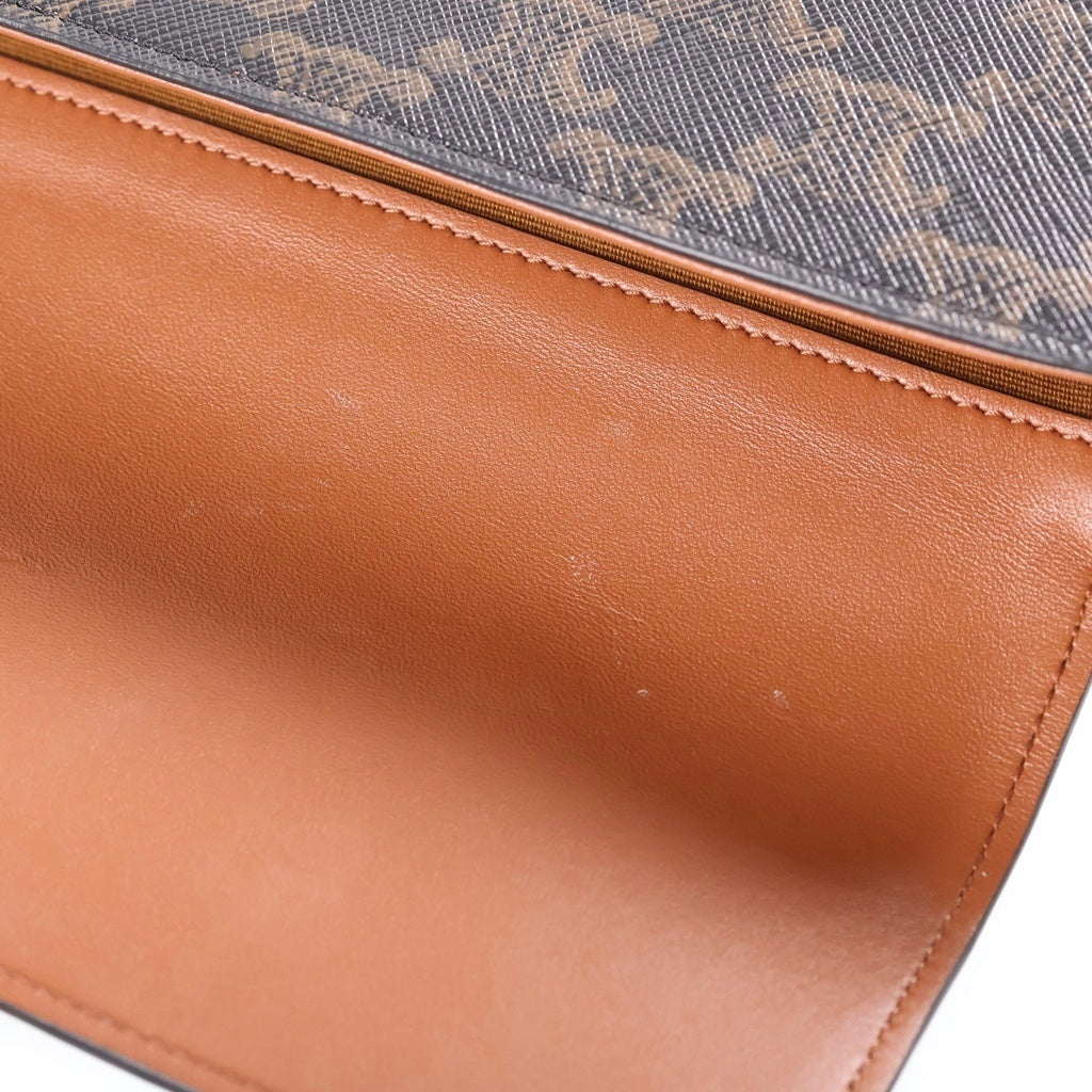 CELINE(セリーヌ) トリオンフ フォルコショルダーバッグ ハンドバッグ 2WAY ブラウン PVC×レザー 122652GTL.04LU レディース