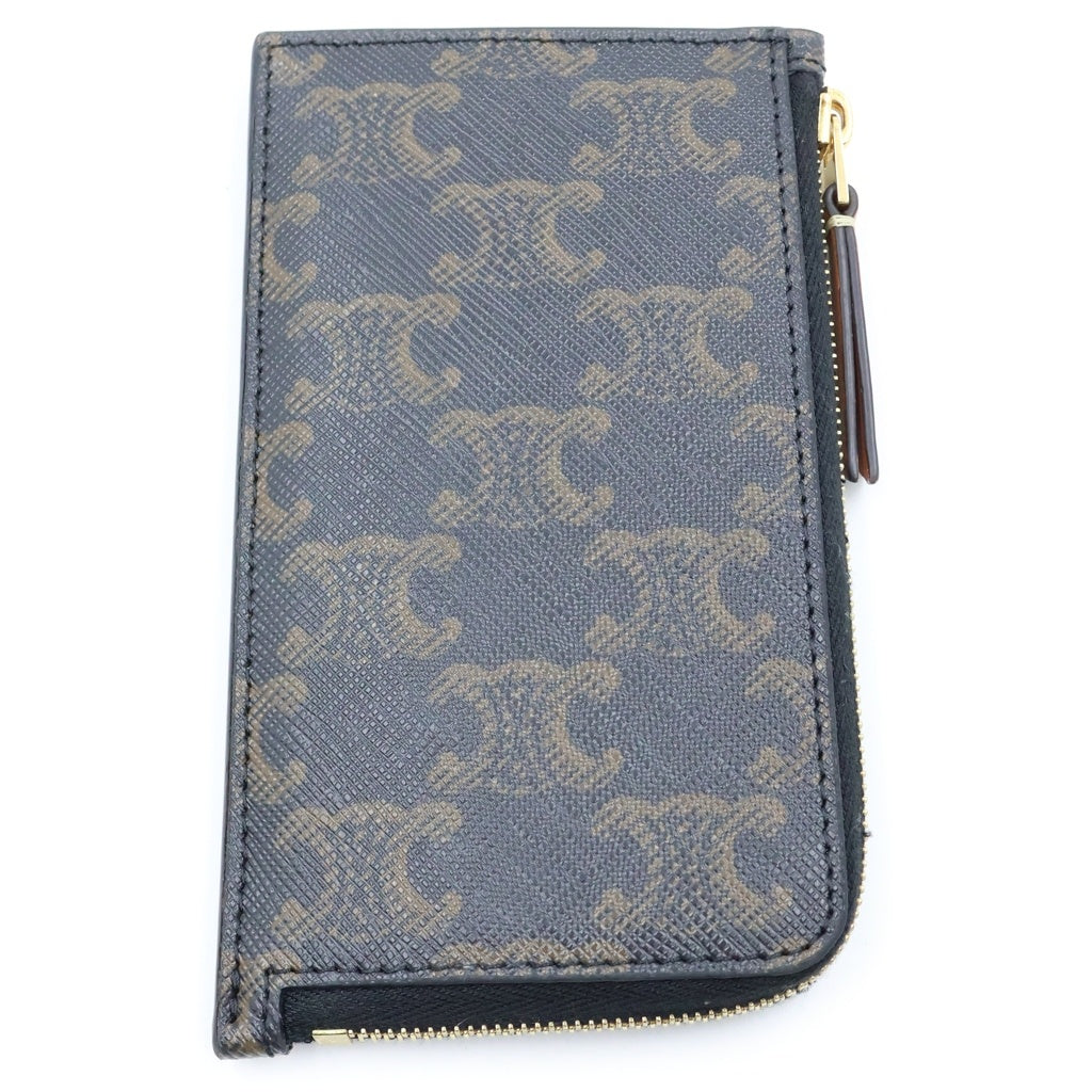 CELINE(セリーヌ) トリオンフ ジップ付きロングカードホルダー レザー ブラウン L10083317.04LU レディース