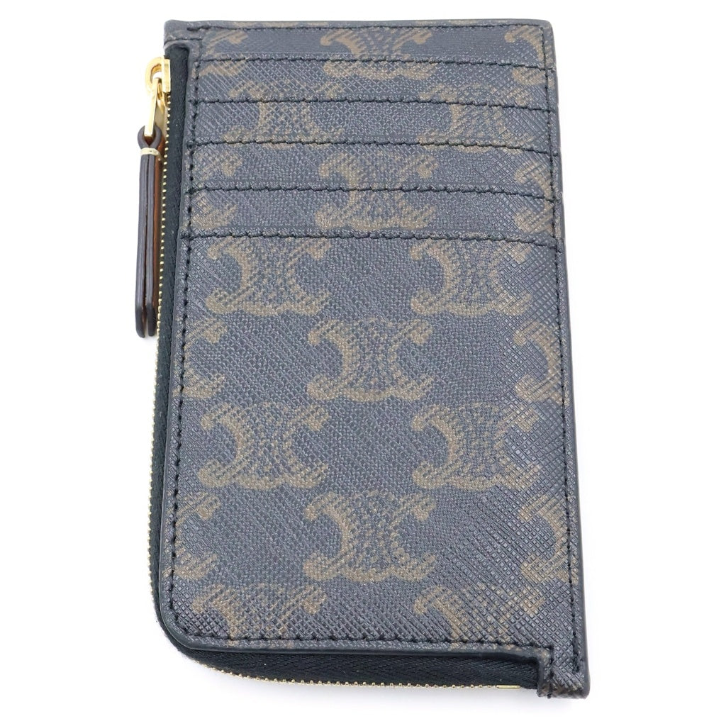 CELINE(セリーヌ) トリオンフ ジップ付きロングカードホルダー レザー ブラウン L10083317.04LU レディース