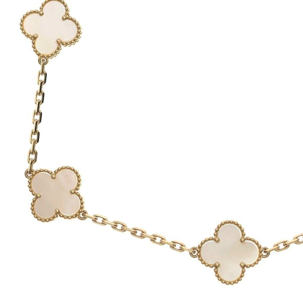 Van Cleef & Arpels(ヴァンクリーフアンドアーペル) ヴィンテージアルハンブラ 10Pモチーフ マザーオブパール ネックレス Au750YG イエローゴールド VCARA42800 レディース